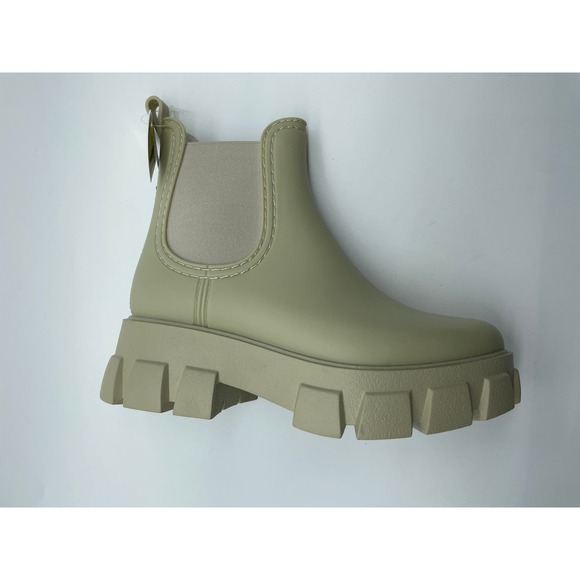 NWT Jeffrey Campbell Platform Lug Rainboots Chelsea Boot Size 7 Cream - Picture 7 of 14